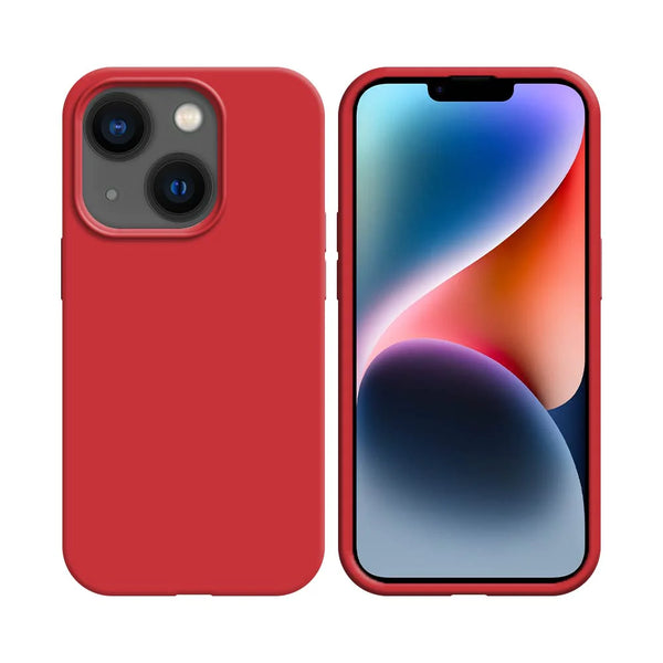 Pack de 10 Coques Silicone Compatible pour Apple iPhone 14 Bulk Rouge