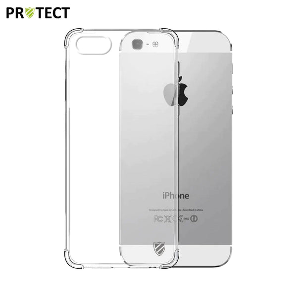 Pack de 10 Coques Silicone Renforc¨¦e PROTECT pour Apple iPhone 5 iPhone 5S iPhone SE (1er Gen) Bulk Transparent