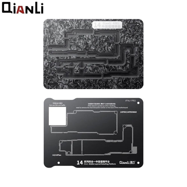 Plataforma de reballing QianLi para el marco central de la serie iPhone 14 (4 en 1)