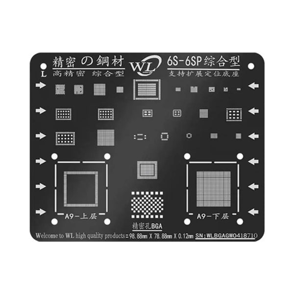 Pochoir de Rebillage WL pour iPhone 6S & 6S Plus