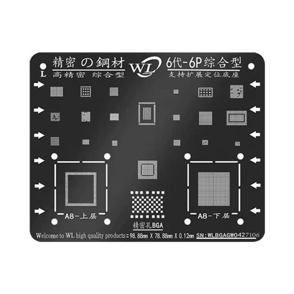 Pochoir de Rebillage WL pour iPhone 6 & 6 Plus