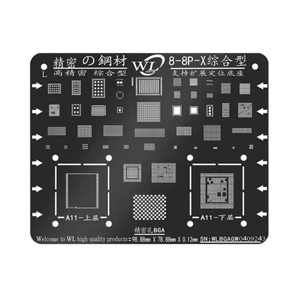 Plantilla de reballing WL para iPhone 8 y iPhone X