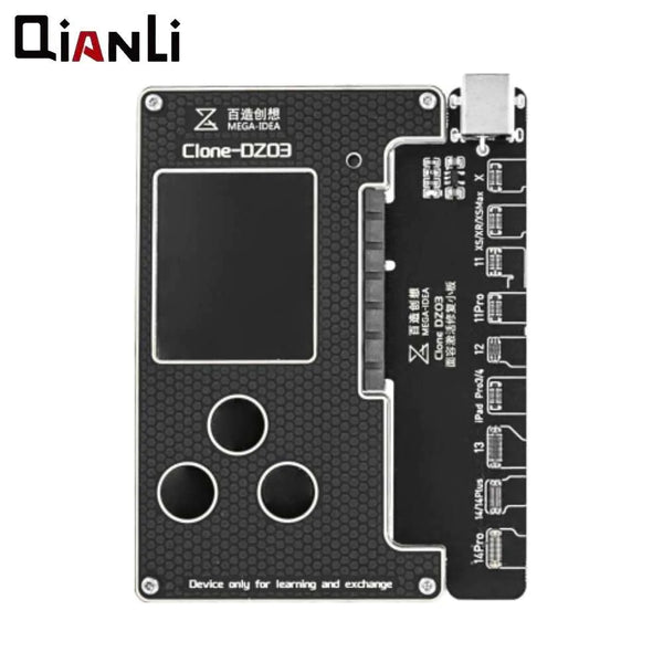 Programador QianLi MEGA-IDEA Clone-DZ03 + 2 tarjetas (Face ID sin soldadura para iPhone X a la serie 14 + batería para iPhone 8 a la serie 14)