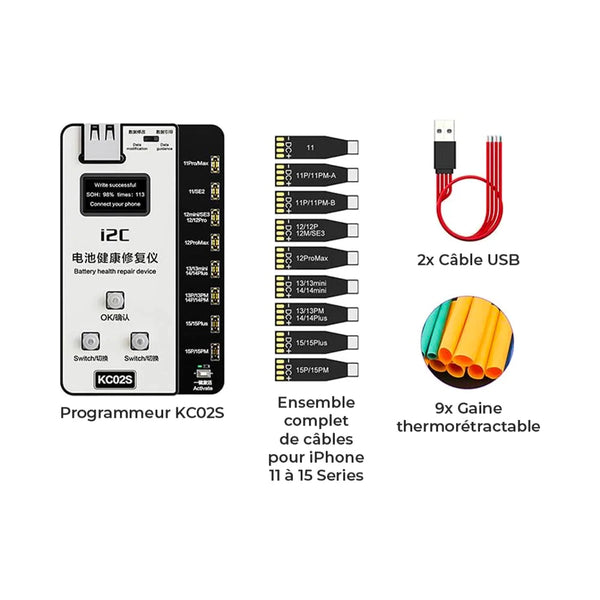 Programador i2C KC02S para baterías de iPhone de la serie 8 a 15