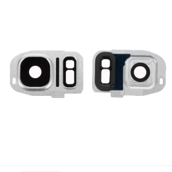 Soporte de lente premium para Samsung Galaxy S7 Edge G935, plateado