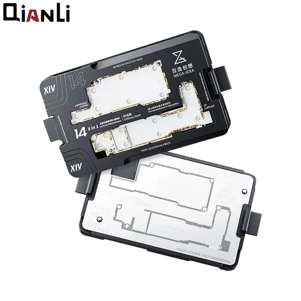 Banco de pruebas de placa base QianLi MEGA-IDEA para iPhone 14 con plataforma de reballing (8 en 1)